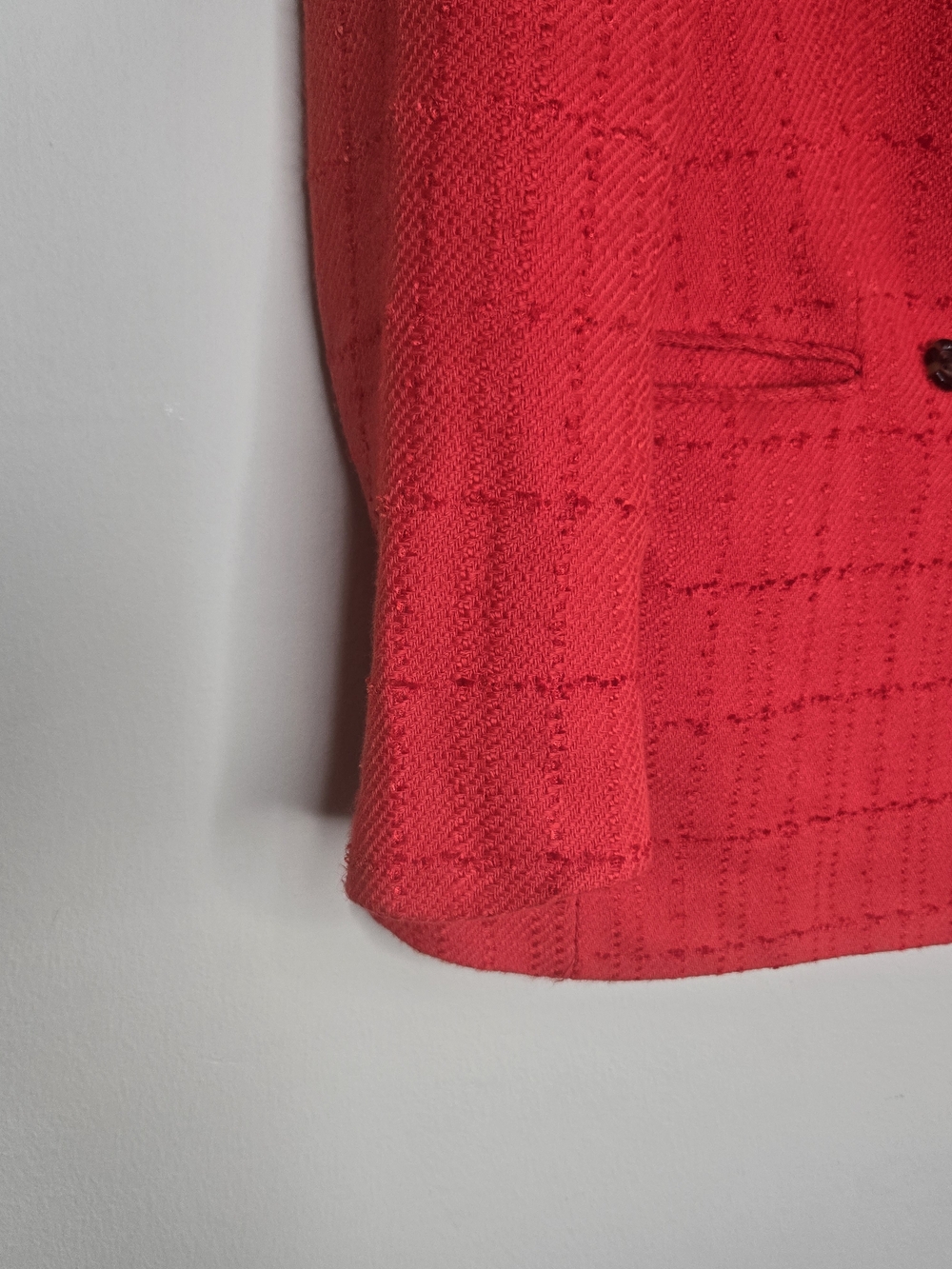 Ann Taylor Textured Plaid Double Breasted Blazer Orange Career Jacket 8 - Picture 10 of 11
